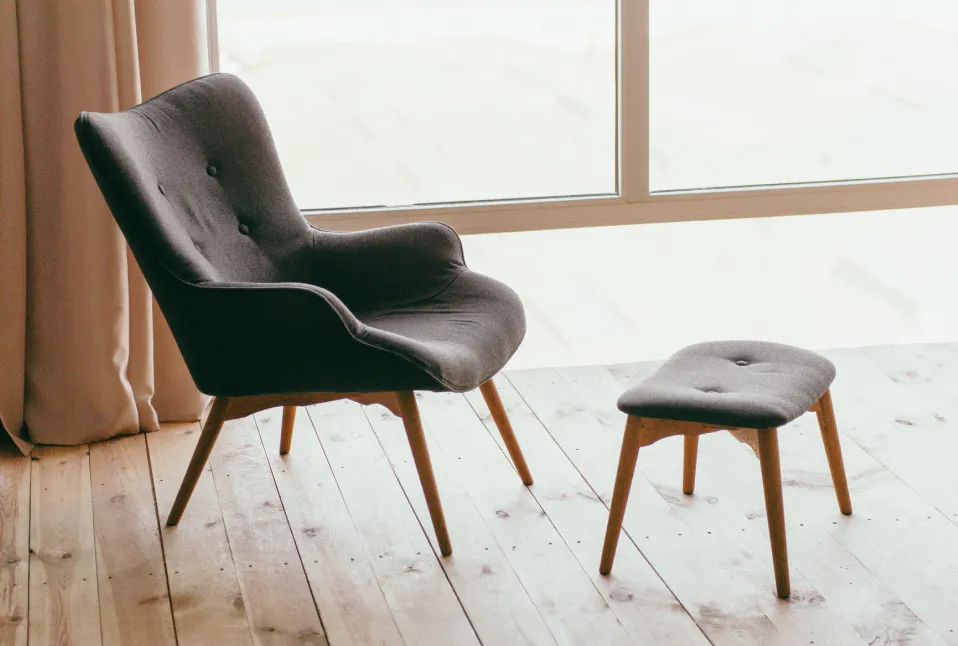 chair and foot stool